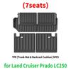 Tapis de sol et de coffre de voiture en TPE de haute qualité pour Land Cruiser LC250 Prado 250 2024 2025, imperméables et faciles à nettoyer