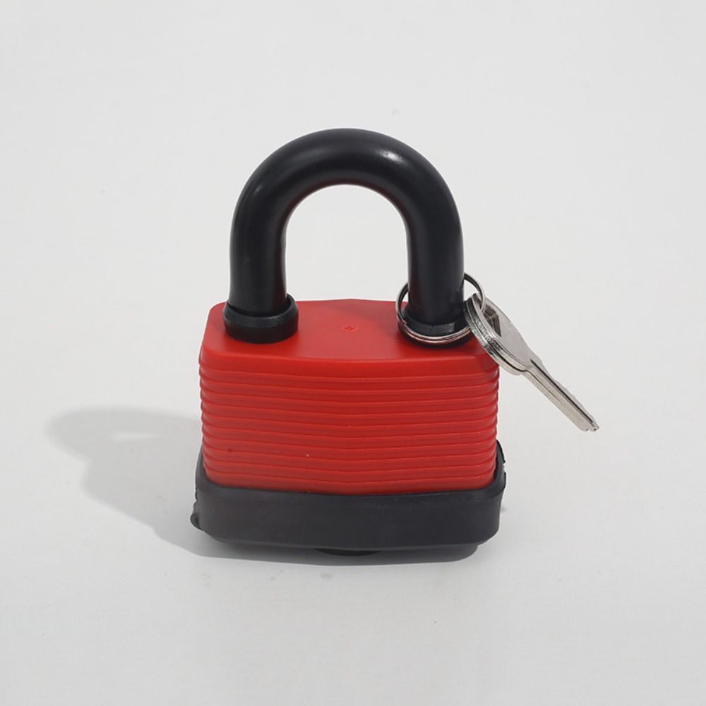 38.8/22.7/58.9mm Long/Short Shackle Red Daily Lock Key Laminated Steel Padlock Indoor
