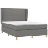3128438 vidaXL Divan Bed with Mattress Dark Grey 140x190cm Fabric