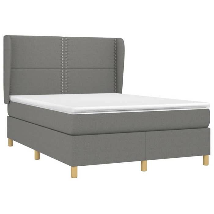 3128438 vidaXL Divan Bed with Mattress Dark Grey 140x190cm Fabric