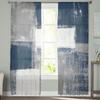 Картина маслом абстрактные геометрические тюлевые шторы для украшения гостиной современные шифоновые прозрачные вуали кухонные шторы