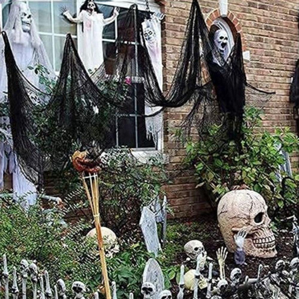 Black Halloween Gauze White Spooky Mesh Gauze Scene Prop Tattered Cloths Halloween