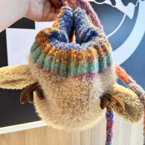 Рождественская шапка-олень, сумка 2-в-1, вязаная шапка с оленем, ветрозащитная, складная, легкая, упаковываемая вязаная шапка, зимний дорожный аксессуар