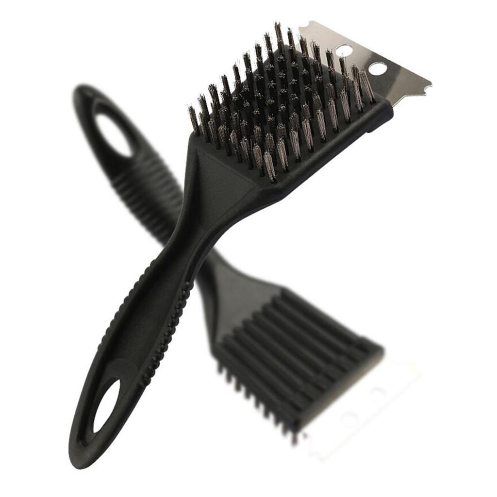 Stainless Steel Bristle Grill Cleaning Brush with Scraper Heavy Duty Barbecue Tool for Grates Maintenance and Cleaning