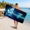 Cristiano Ronaldo Custom Beach Towel, Personalized Name Text Print, Football Logo Soft Quick‑Dry Towel Holiday Gift
