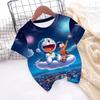 Летние футболки с 3D-принтом Doraemon для мальчиков и девочек, подарок, детские топы с коротким рукавом для