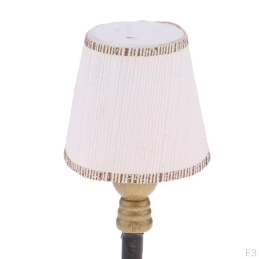 1/12 миниатюрная мебель для кукольного домика, пол с белым абажуром, мебель для кукольной комнаты