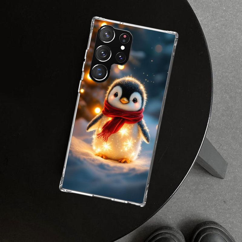 Рождественский чехол-накладка с пингвином для Samsung Galaxy S26 S25 Edge S24 S23 Ultra S22 Plus S21 FE S20 + Арт Индивидуальные Fundas Gal