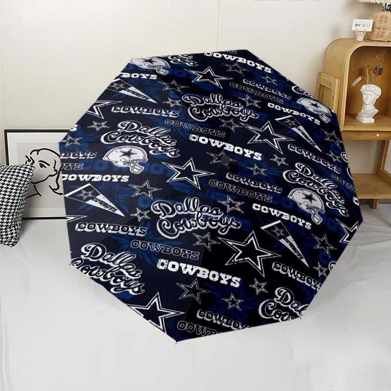 Автоматический зонт с принтом Dallas Cowboys, 8 спиц, железный каркас, пластиковая ручка, подходит для путешествий на свежем воздухе и на каждый день, идеальный подарок