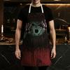 Blood Stain Costume Halloween Butcher Apron with Realistic Stain, Washable Protective Work Apron, Haunted House Decoration Horror Prop for Cosplay