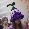 Halloween Pumpkin Flower Witch Hat Crochet Warm Winter Beanie Women