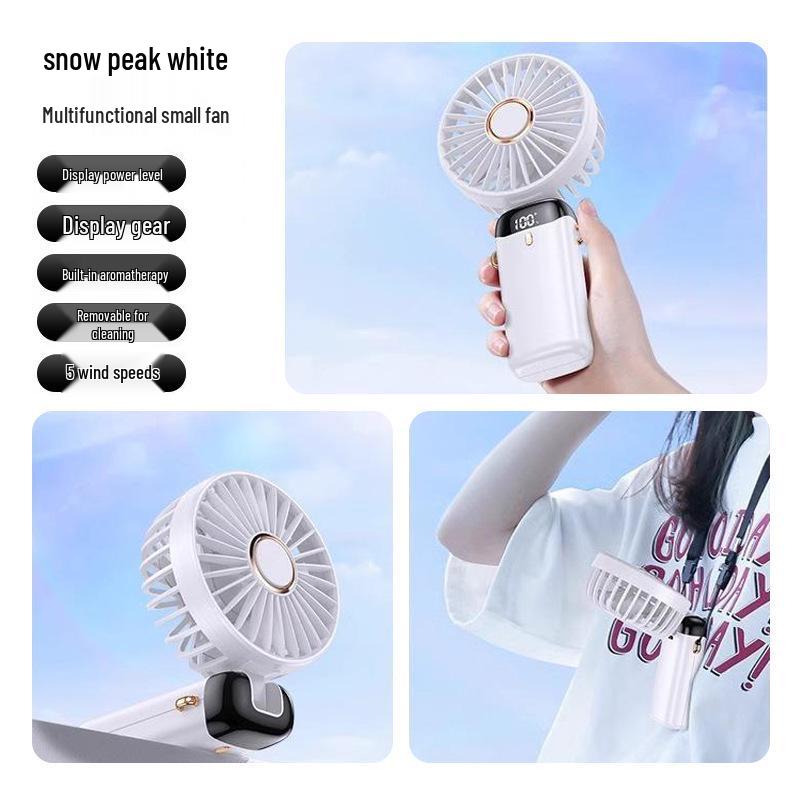 Portable Handheld Folding Fan - Rechargeable Mini Fan for Office & Classroom Desk