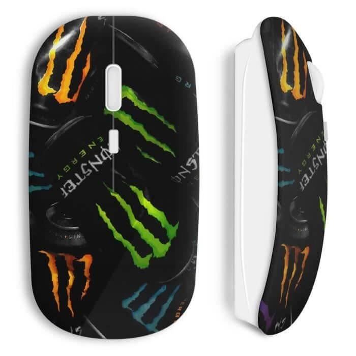 Souris sans fil - MANIACASE - Monster Energy - USB wifi incluse - Compatible Mac et PC - Noir