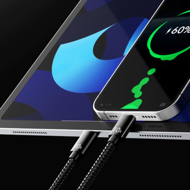 10A 120W Super Fast Charging Type-C Кабель Нейлоновая Оплетка Высокоскоростной Дата-Кабель для Телефона Ноутбука Уличного Использования