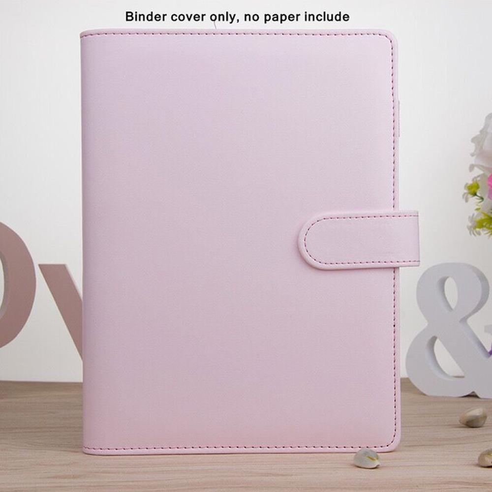 PU Leather Ring Binder Macaroon Color Binder Cover Notebook Cover Loose-Leaf Cover Notepad Cover