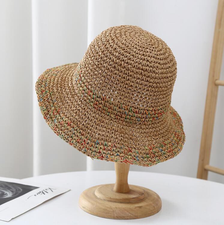 Women's Large Brim Foldable Breathable Straw Sun Hat for Summer Travel & Vacation