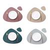 1/4/10sets Placemat and Coaster Set Faux Leather Triangle Tableware Mats Pad Cafe Pad Food Mat Kitchen Accessories Khaki Grey