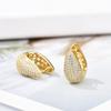 Luxury Elegant AAAA Zirconia Pave Huggie Hoop Earrings Woman Geometric U Shape Bridal Wedding Engagement Daily Vintage Jewelry