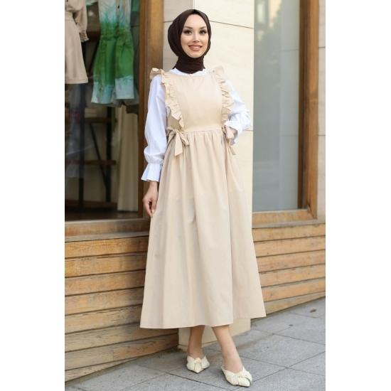 Frilly Laced Hijab Dress Casual Confort Gilet