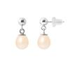 Earrings - - Comet - Freshwater Cultured Pearls 6-7 Mm - White Gold - Women