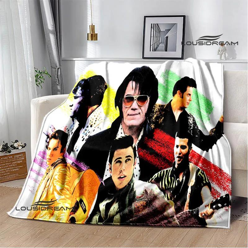E-Elvis-Presley Retro print blanket blankets for beds Picnic blankets Flange blanket Soft and comfortable blanket birthday gift