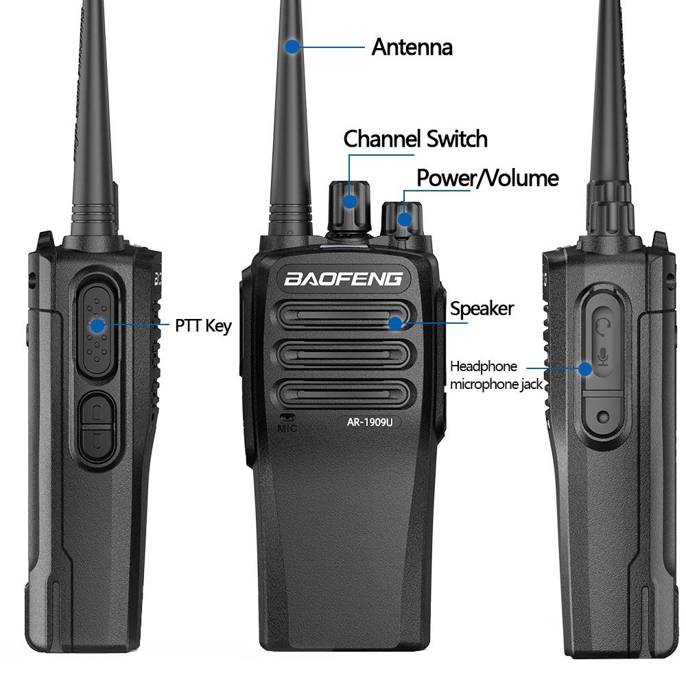 BAOFENG 1909 This 12W High-Power Walkie-Talkie Is Easy To Use And Features A 3800Mah Battery For Long Battery Life.
