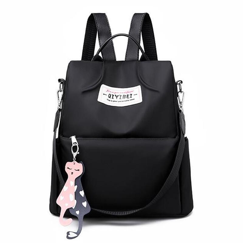 Oxford Backpack for Women High Capacity Anti-theft Zipper Travel Large Daypack Pendant