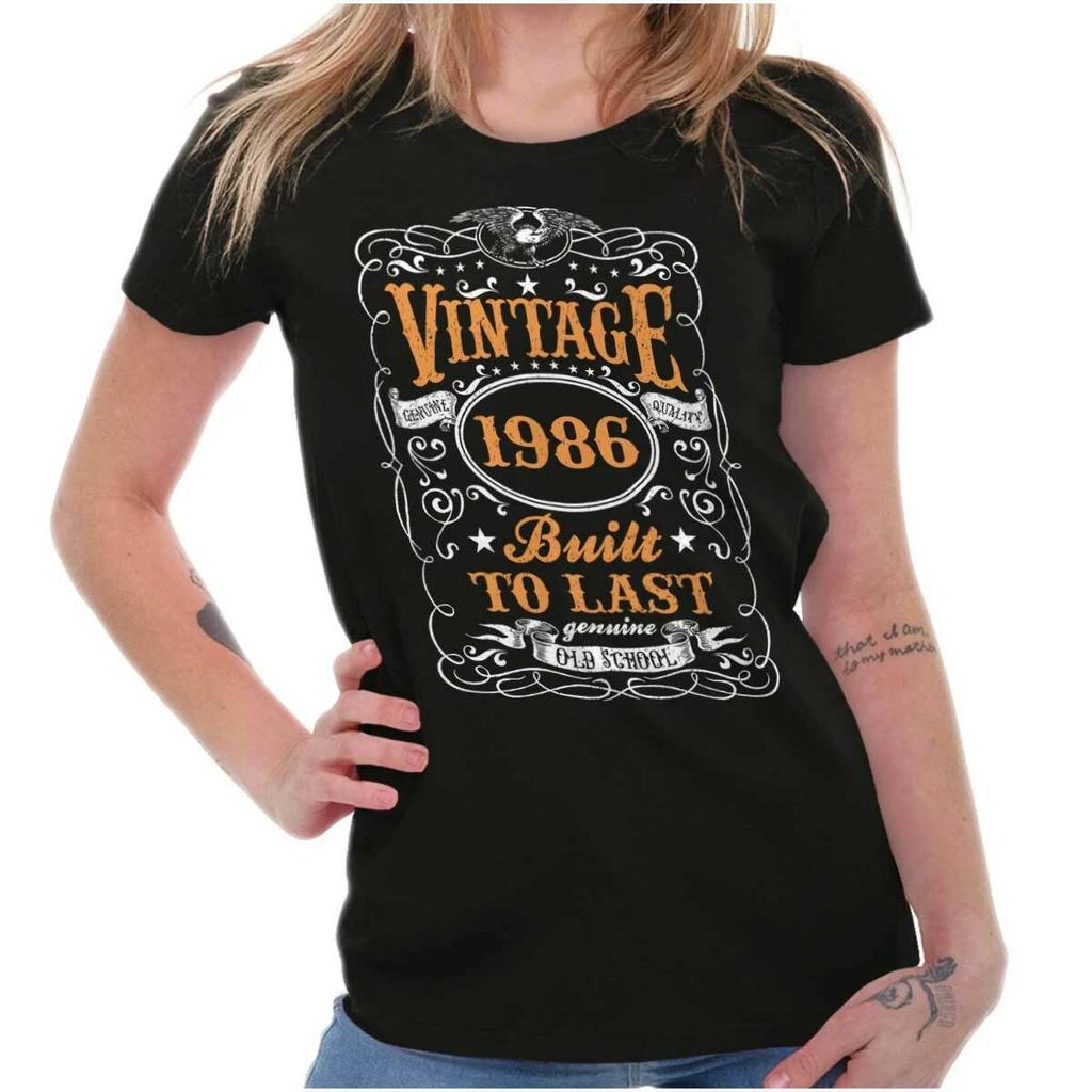 Vintage Genuine 1980 Birthday Built To Last Graphic T Shirts for Women T-Shirts