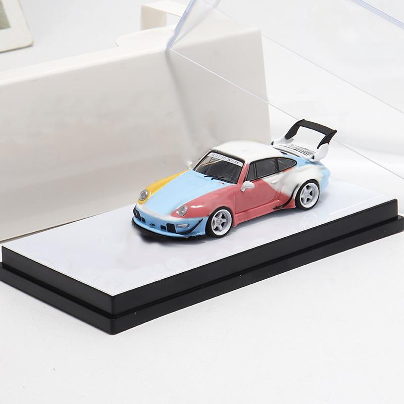 BSC Декодирование 1:64 RWB 993 964 Полный Карбон Матовый Черный Имитация Алюминия Коллекция Моделей Автомобилей
