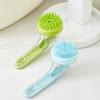 Pet Bathing Brush Long Handle Plastic Dog Bath Brush Soft Silicone Massage Brush Easy Clean Cat Hair Comb