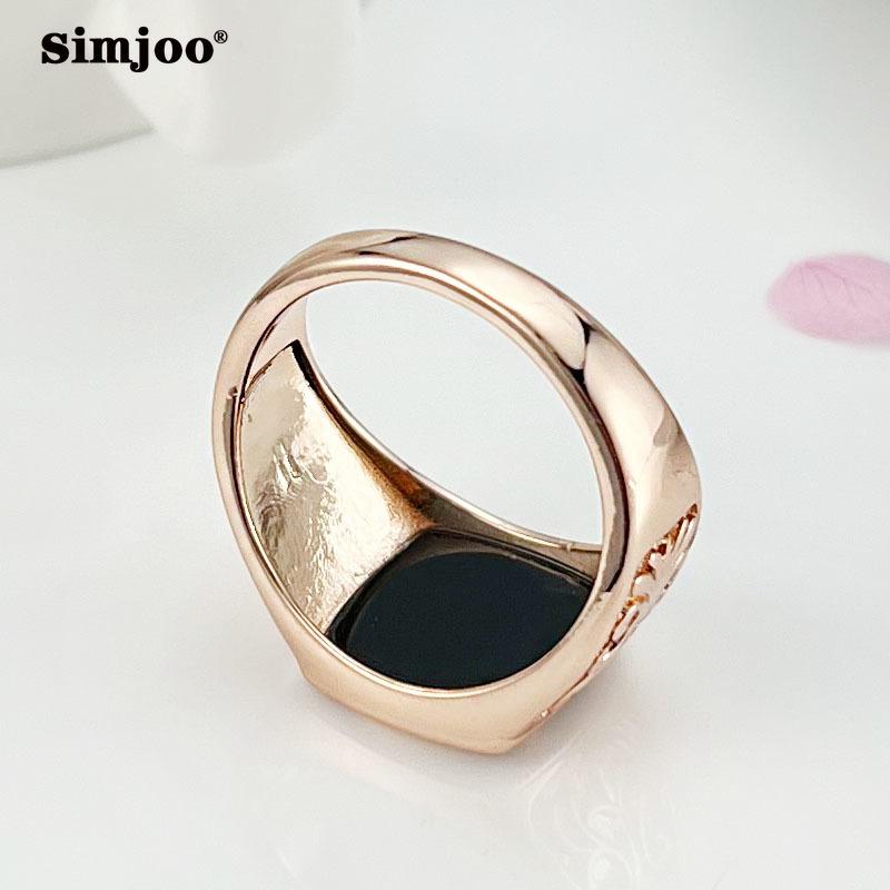 SIMJOO Персонализированное винтажное кольцо из 5 розового золота, модное мужское кольцо
