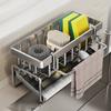 Кухонный держатель для губки, полка для слива раковины из нержавеющей стали, сушилка для мыла, вешалка для полотенец, полка-органайзер для ванной комнаты, аксессуары для хранения