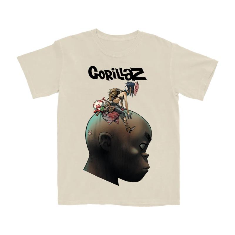 Летом (Виртуальная группа) Gorillaz Хип-Хоп Американский Ретро Полиэстер Повседневная Футболка с коротким рукавом и круглым вырезом