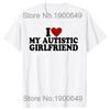 I Heart Love My Autistic Boyfriend Girlfriend T Shirt Funny Birthday Gift Tee Tops 100% Cotton Unisex Custom T-shirts EU Size Unisex