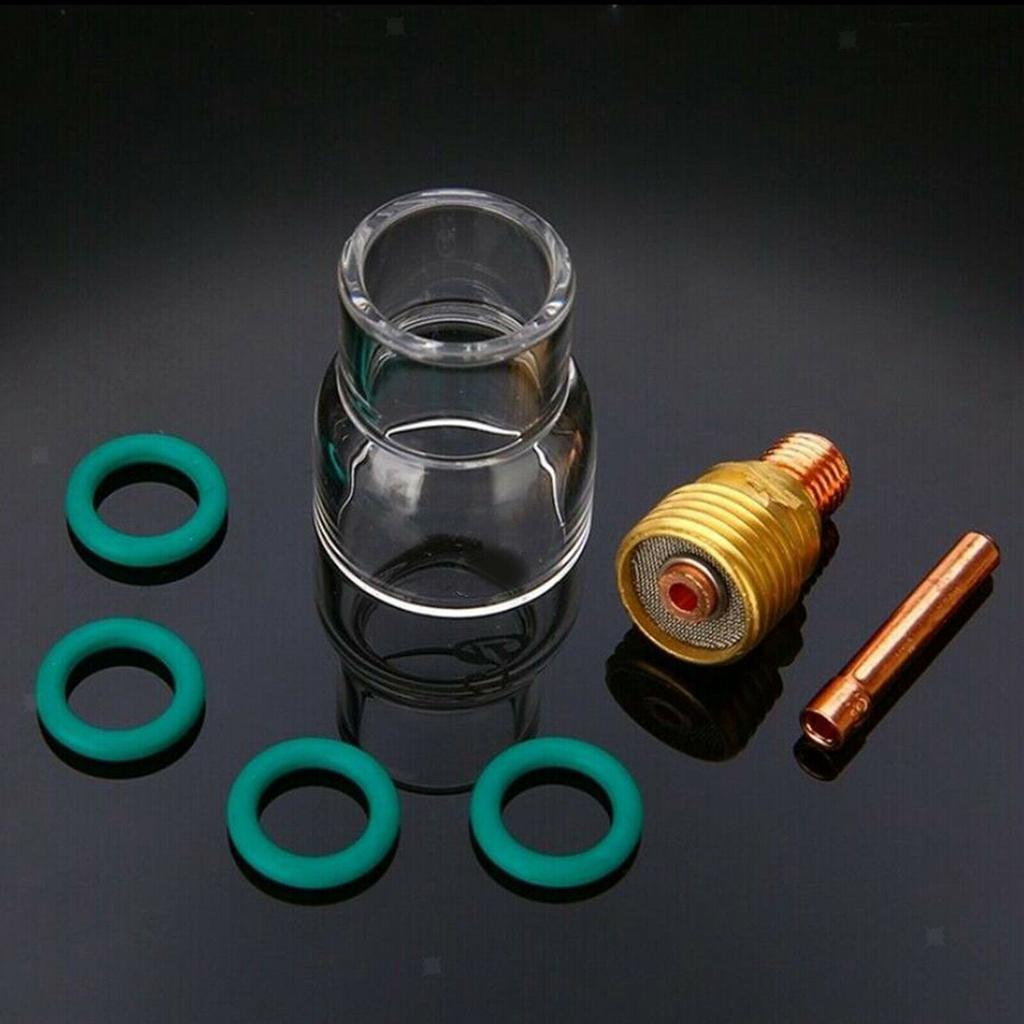7PCS TIG Welding Torch For Stubby Gas Lens #12 Glass Cup Kit for WP-17 WP-18 WP-26
