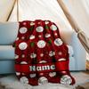 Santa Claus Christmas Customized Your Name Blanket Warm Comfortable Soft Blanket For Chair Office Sofa Bed Sofa Office Camping Suitable For Gifting