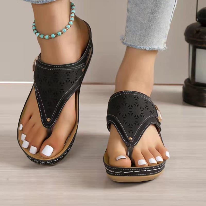 Мода Ретро Металлические Танкетки Клип Носок Женские Шлепанцы ПУ Римские Толстая Подошва Платформа Шлепанцы 2024 Лето Горячие Сандалии Мюли Размер 35-43