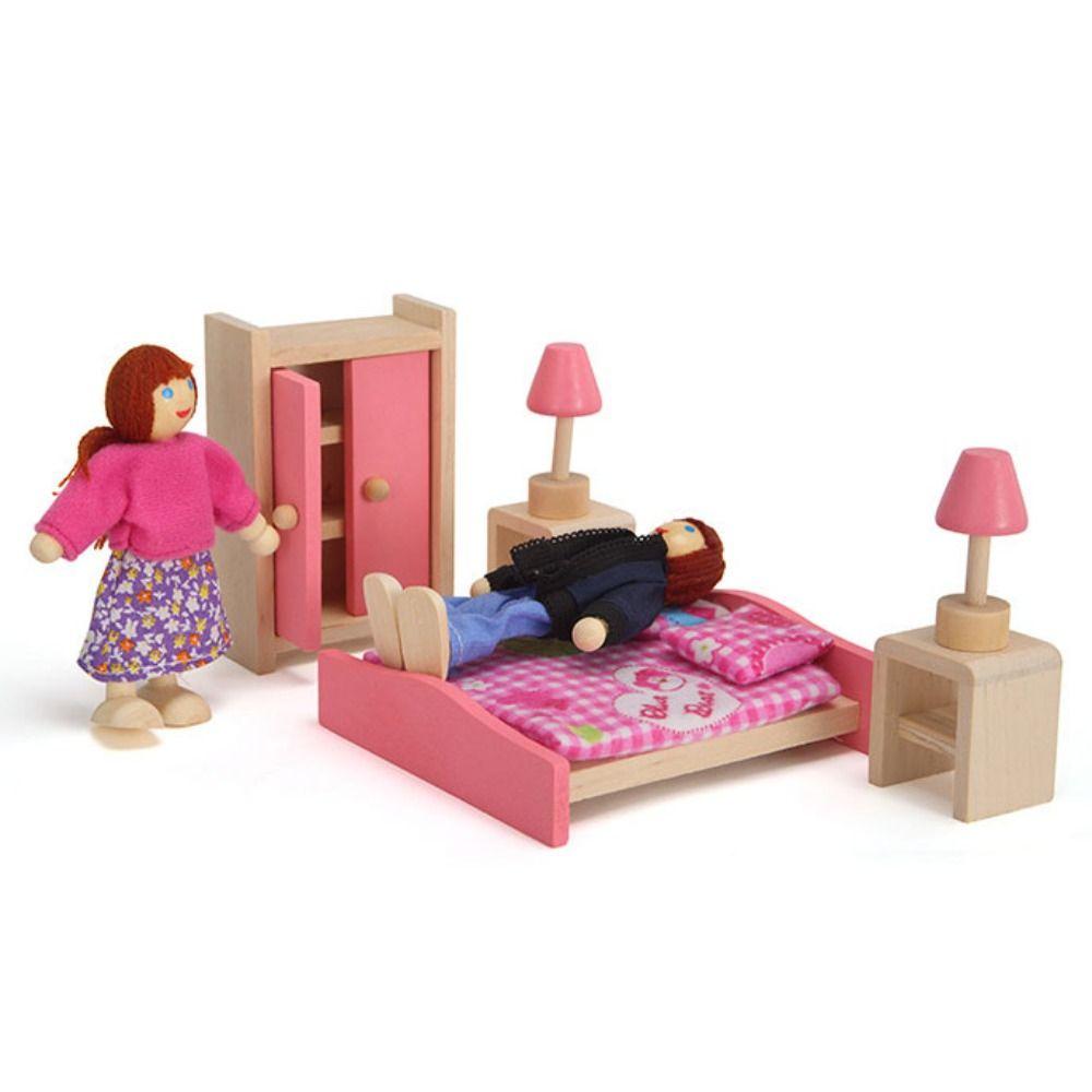 Играем в дом Набор фигурок Многоцветный Деревянная кукла Игрушка Люди Куклы Семья Кукольный домик