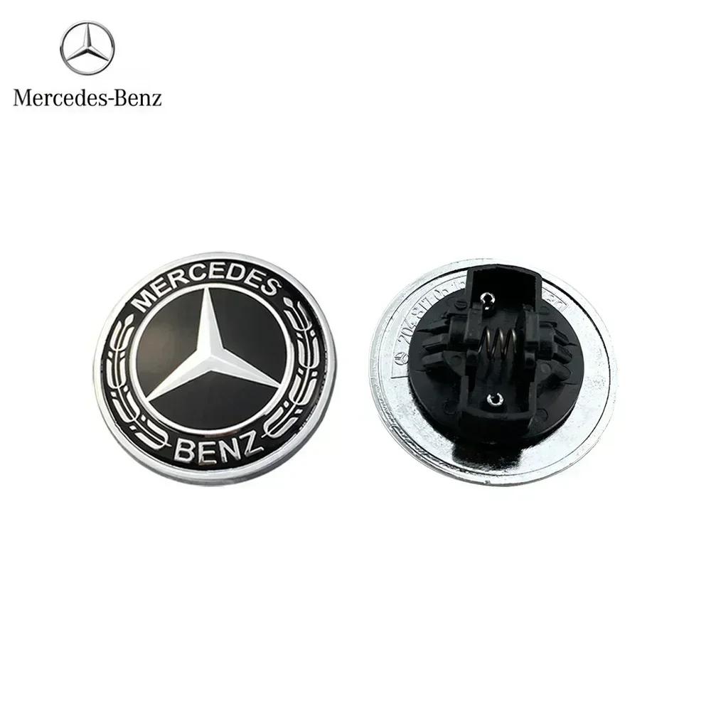 Car for Mercedes benz AMG 1PCS 57mm Wreath Flat Bonnet Badge Emblem for Mercedes Benz W124 W140 W163 W202 W203 W204 W208 XT3