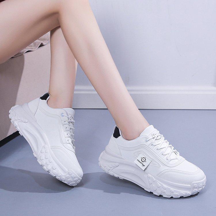 Autumn new muffin platform single shoes girls color matching fashion casual style running shoes sports dad shoes women
