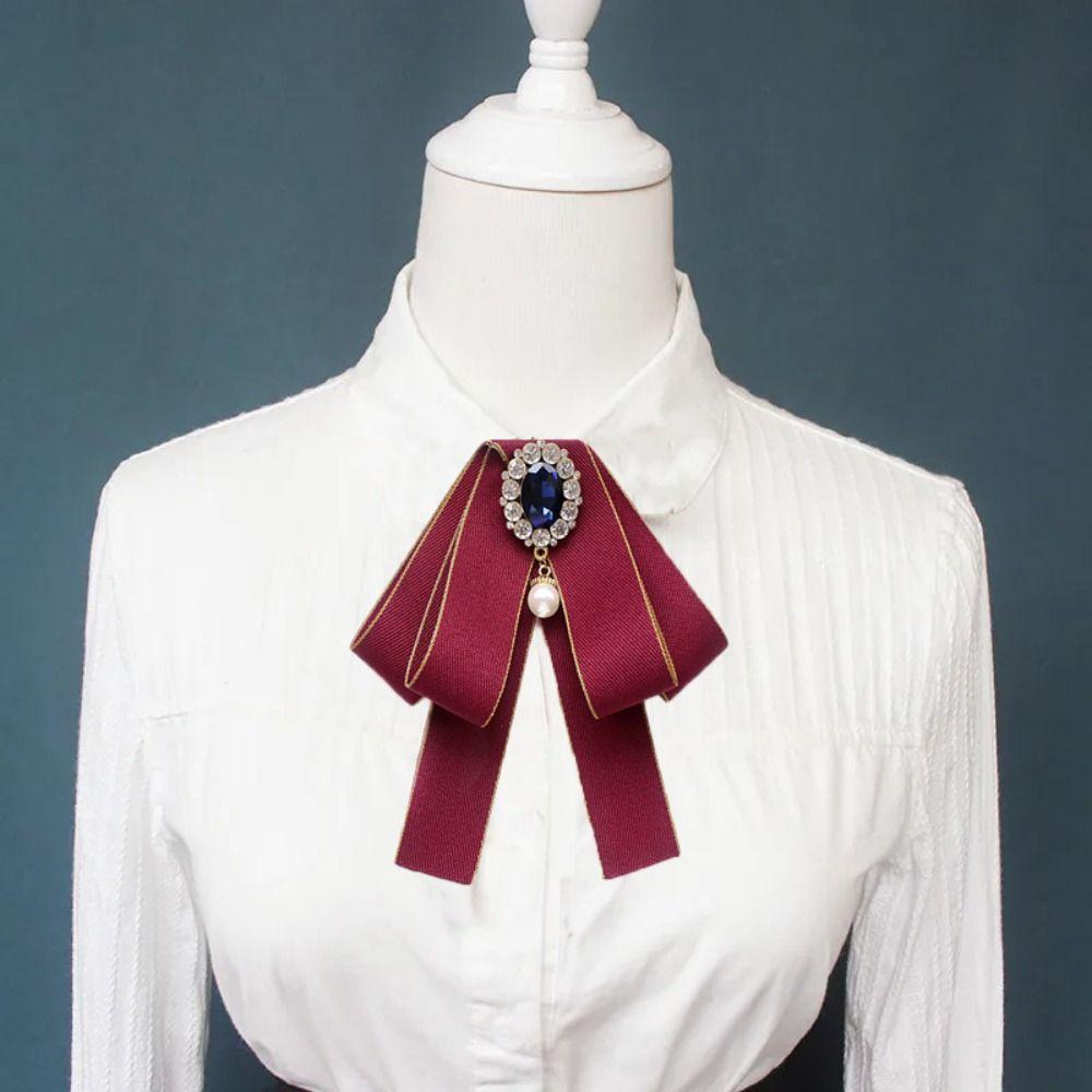 Adjustable Collar Flower Polyester College Ribbon Bowtie New Necktie Women