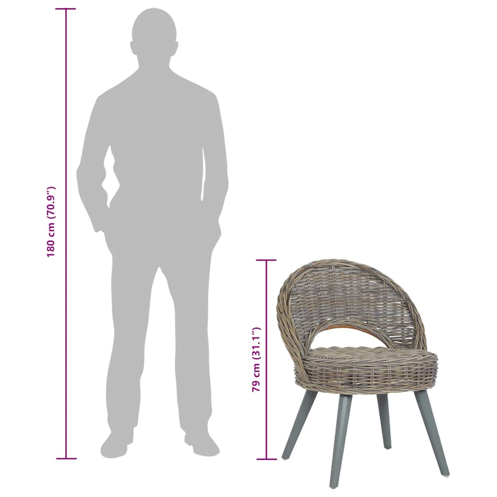 Armchair Kubu Rattan Grey\