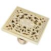 10x10cm Floor Drain Gold Copper Deodorant Floor Drain Strainer for Kitchen Bathroom HotelDeep Water