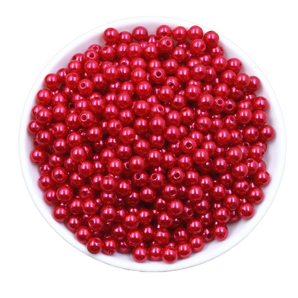 50/100 шт., жемчужные прокладки, свободные бусины, аксессуары, ожерелье, браслет, серьги 6/8 мм, круглые акриловые ювелирные изделия своими руками