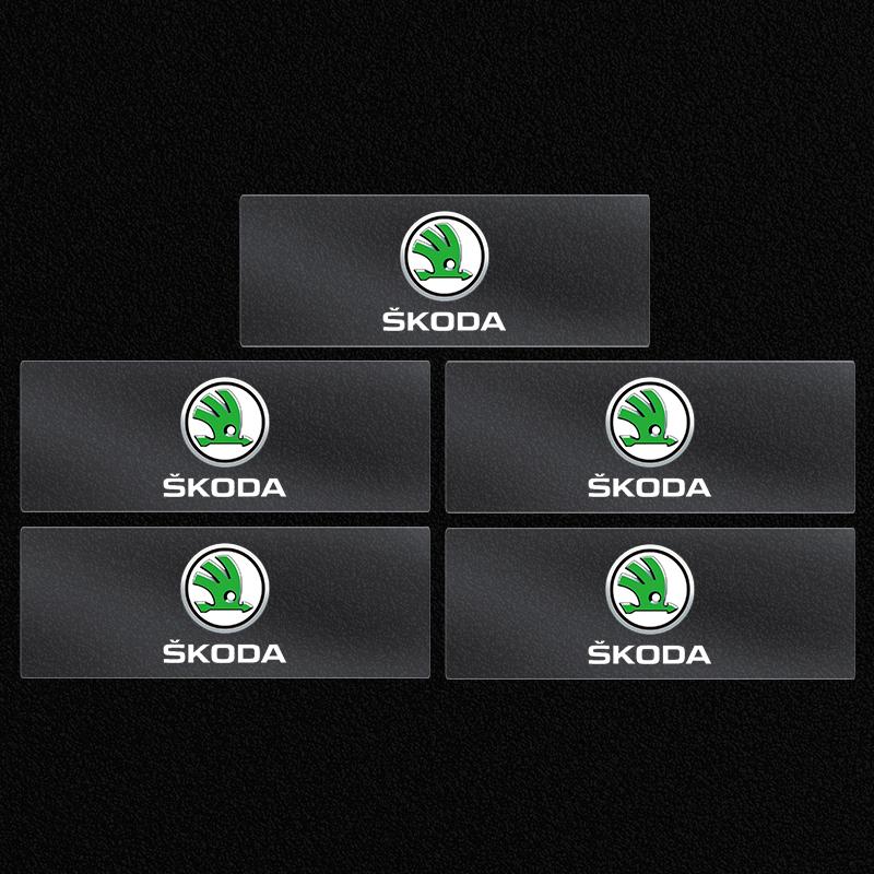 2/5/10Pcs Car Logo Sticker Central Control Decals Car Accessories For Skoda Octavia Superb Rapid Kodiaq Karoq Fabia Kamiq Roomster Citigo