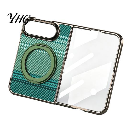 Multi-viewing Support Stand Magnetic Folding Phone Case for iPhone18 Fold with 360 Degree Rotating Slim Durable PC And Screen Protector, Retro