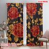 2pcs,2D Plane Printing Curtains&Window Treatment Red Pattern Polyester Fabric (without Rod) Art Deco Festive for Bedroom Office