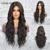Парики с кружевной передней частью из темно-коричневых синтетических волос, длинные волнистые парики для женщин, косплей, бесплатная доставка, высокая плотность