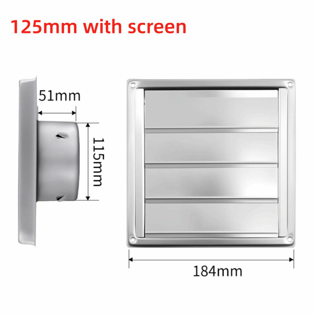 Square Air Vent Duct Grill 100/125/150mm Fan Outlet Vent Systems Extractor Vent