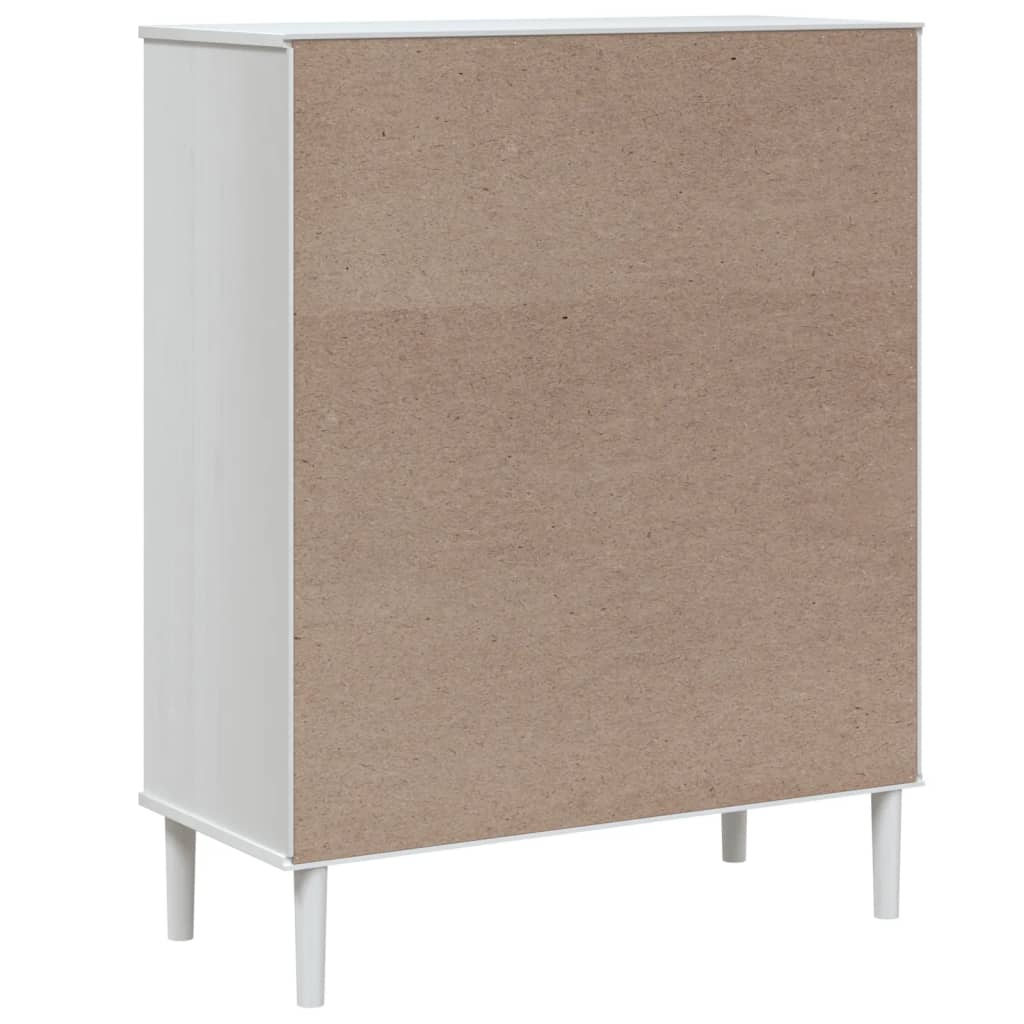 Vidaxl Szafka Senja, Imitacja Rattanu, Biała, 90X40X112 Cm, Sosnowa